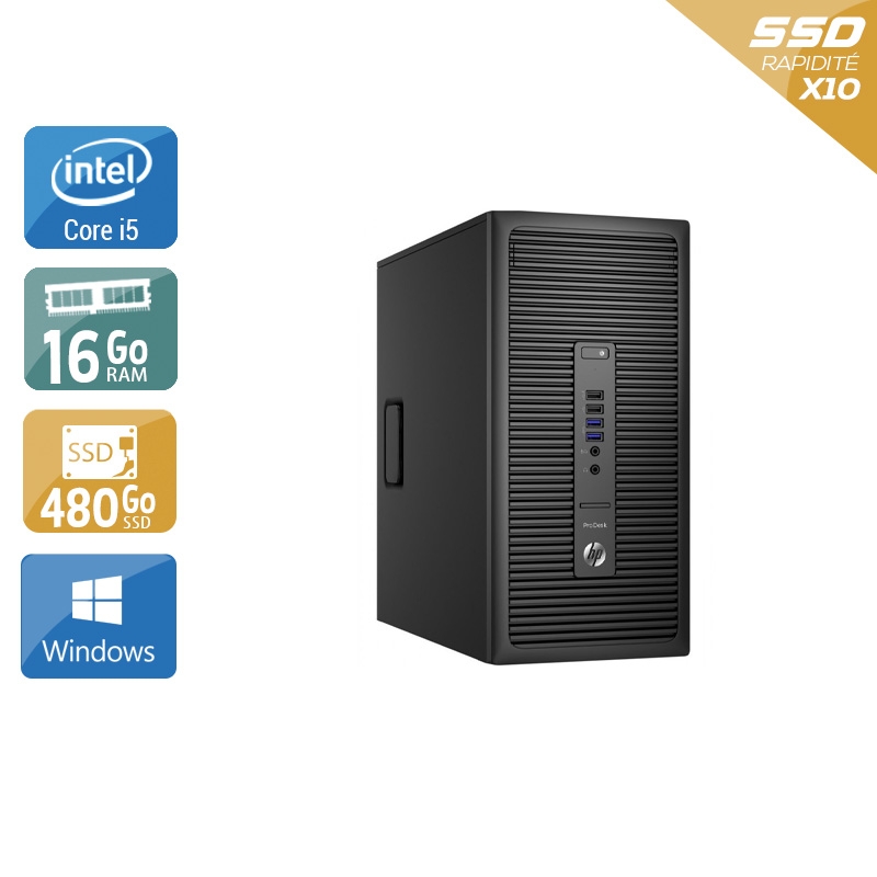 HP ProDesk 600 G2 Tower i5 Gen 6 16Go RAM 480Go SSD Windows 10