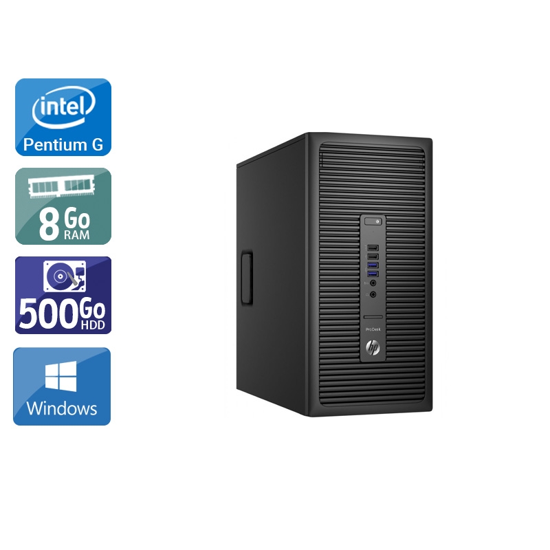 HP ProDesk 600 G2 Tower Pentium G Dual Core Gen 6 - 8Go RAM 500Go HDD Windows 10  Bon étatOccasion certifiée reconditionnée Bon état -  reconditionné disponible sur Kiatoo