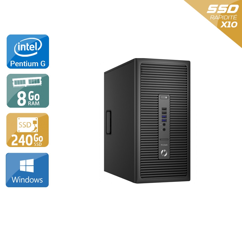 HP ProDesk 600 G2 Tower Pentium G Dual Core Gen 6 8Go RAM 240Go SSD Windows 10