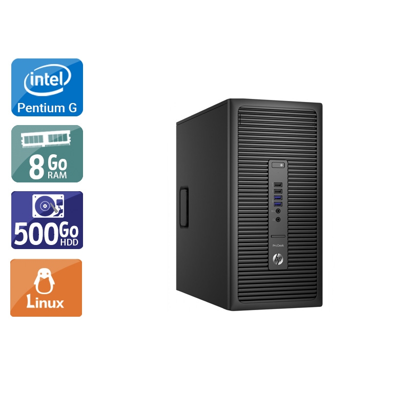 HP ProDesk 600 G2 Tower Pentium G Dual Core Gen 6 - 8Go RAM 500Go HDD Linux  État correctOccasion certifiée reconditionnée Bon état -  reconditionné disponible sur Kiatoo