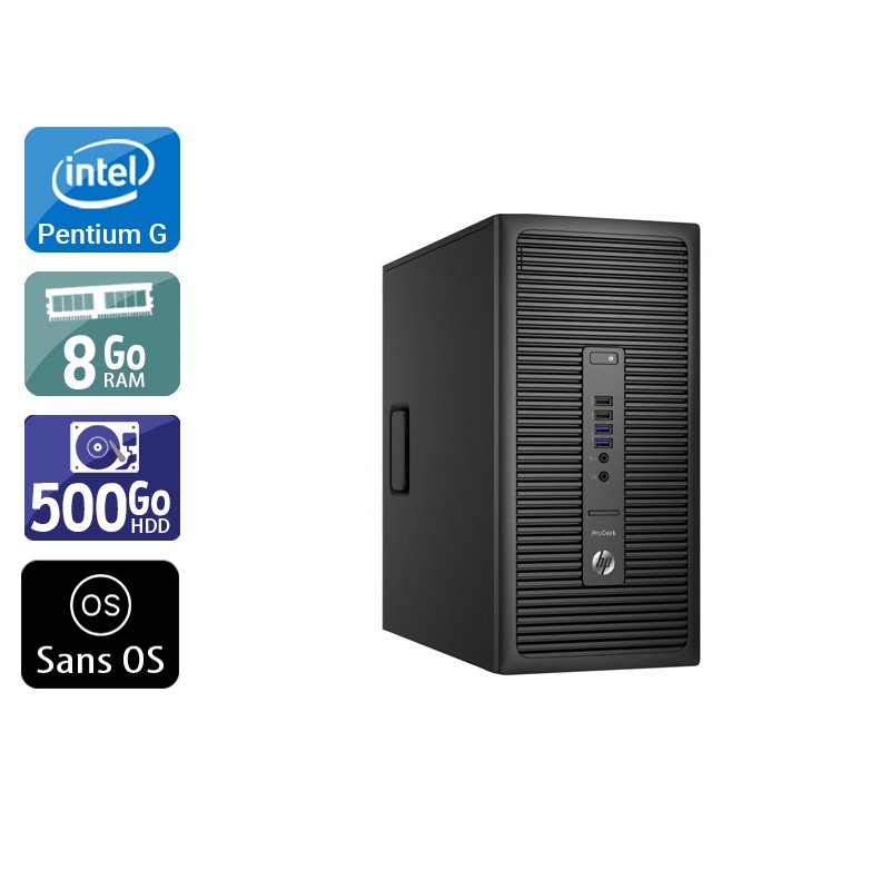 HP ProDesk 600 G2 Tower Pentium G Dual Core Gen 6 8Go RAM 500Go HDD Sans OS