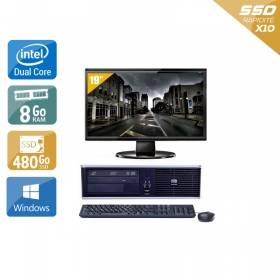HP Compaq dc7900 SFF Dual Core avec Écran 19 pouces 8Go RAM 480Go SSD Windows 10