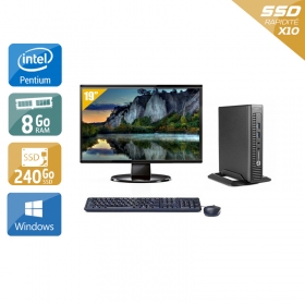 HP EliteDesk 800 G1 TINY Pentium G Dual Core avec Écran 19 pouces 8Go RAM 240Go SSD Windows 10