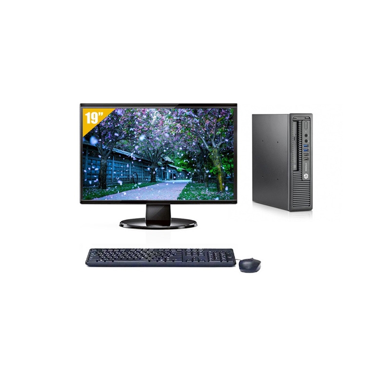 HP EliteDesk 800 G1 USDT i5 avec Écran 19 pouces 16Go RAM 480Go SSD Linux