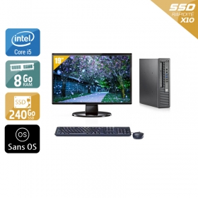 HP EliteDesk 800 G1 USDT i5 avec Écran 19 pouces 8Go RAM 240Go SSD Sans OS