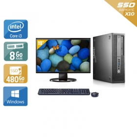 HP EliteDesk 800 G2 SFF i3 Gen 6 avec Écran 19 pouces 8Go RAM 480Go SSD Windows 10