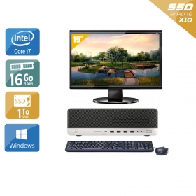 HP EliteDesk 800 G3 SFF i7 Gen 6 avec Écran 19 pouces 16Go RAM 1To SSD Windows 10