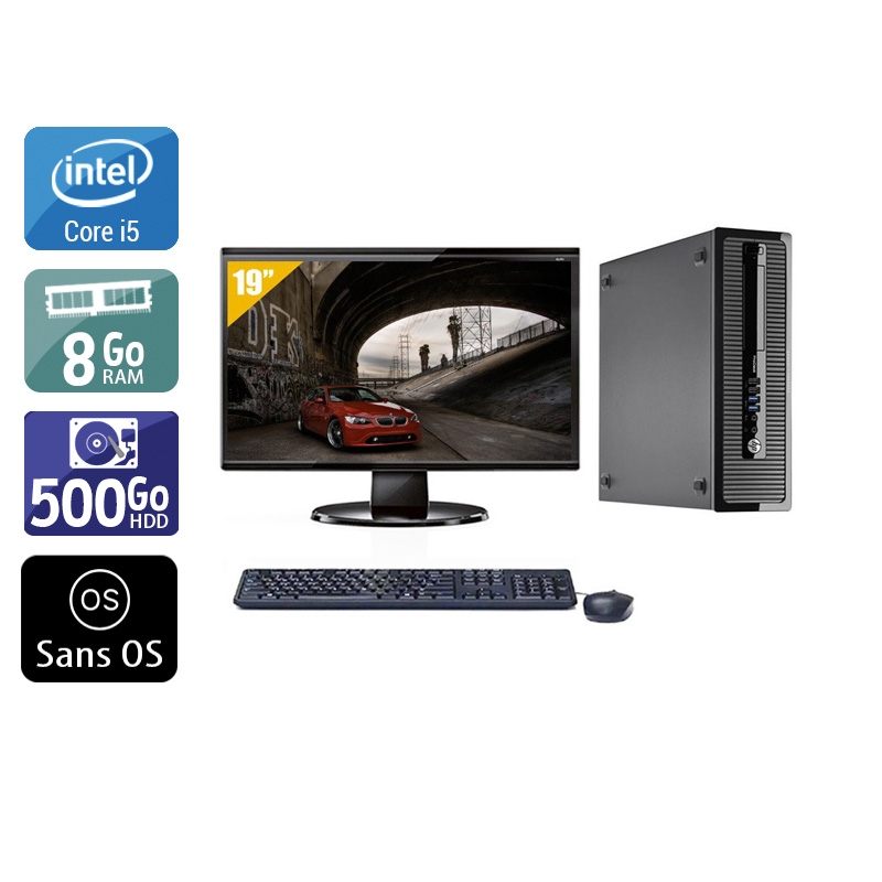 HP ProDesk 400 G1 SFF i5 + Écran - 19'' 8Go RAM 500Go HDD Sans OS  Très bon étatOccasion certifiée reconditionnée Bon état -  reconditionné disponible sur Kiatoo