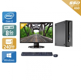 HP ProDesk 400 G2 Tower i3 avec Écran 19 pouces 8Go RAM 240Go SSD Windows 10