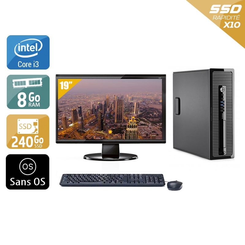 Acheter HP ProDesk 400 G2 SFF i3 + Écran - 19'' 8Go RAM 240Go SSD Sans OS Très bon étatOccasion certifiée reconditionnée Bon état - 265,84 € HP ProDesk 400 G2 SFF i3 + Écran - 19'' 8Go RAM 240Go SSD Sans OS Très bon étatOccasion certifiée reconditionnée Bon état - reconditionné disponible sur Kiatoo