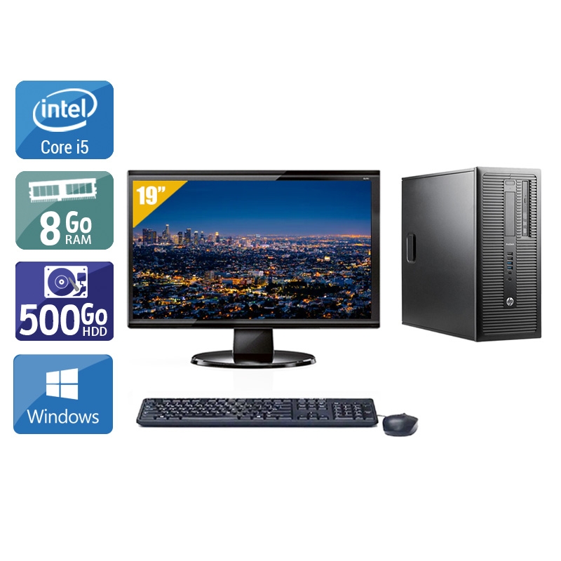 HP ProDesk 600 G1 Tower i5 + Écran - 19'' 8Go RAM 500Go HDD Windows 10  Bon étatOccasion certifiée reconditionnée Bon état -  reconditionné disponible sur Kiatoo