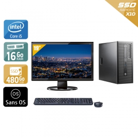 HP ProDesk 600 G1 Tower i5 avec Écran 19 pouces 16Go RAM 480Go SSD Sans OS