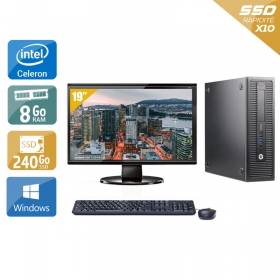 HP ProDesk 600 G1 SFF Celeron Dual Core avec Écran 19 pouces 8Go RAM 240Go SSD Windows 10