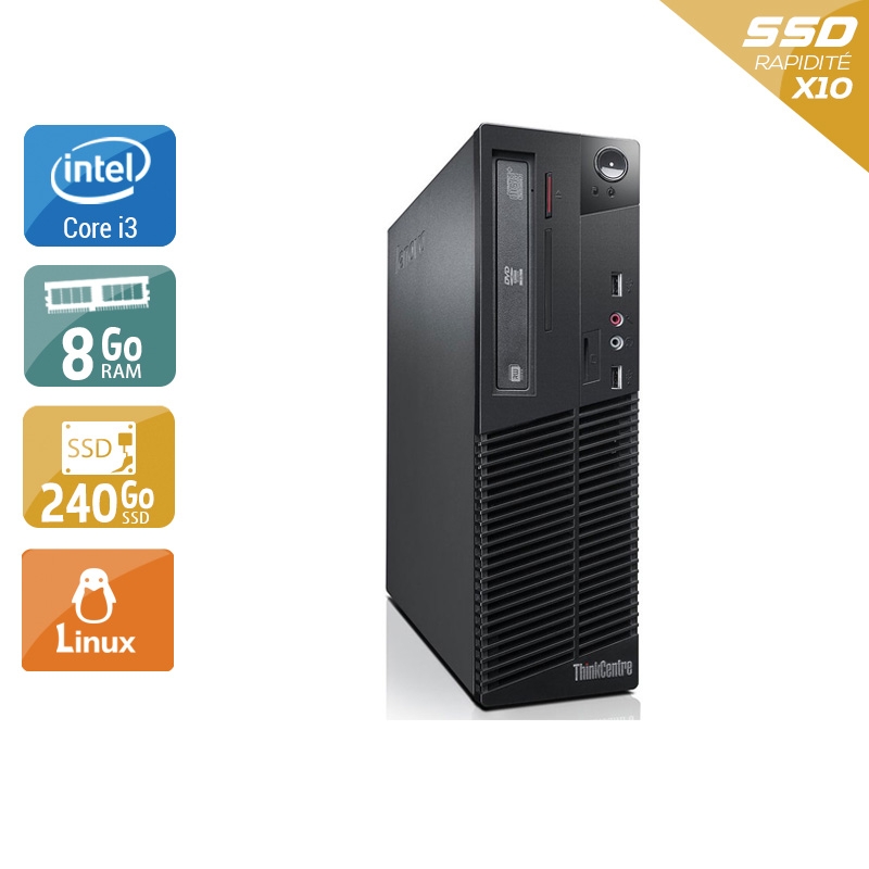 Lenovo ThinkCentre M81 SFF i3 - 8Go RAM 240Go SSD Linux  Bon étatOccasion certifiée reconditionnée Bon état -  reconditionné disponible sur Kiatoo