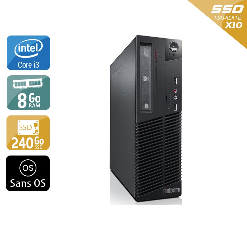 Acheter Lenovo ThinkCentre M81 SFF i3 - 8Go RAM 240Go SSD Sans OS Très bon étatOccasion certifiée reconditionnée Bon état - 232,50 € Lenovo ThinkCentre M81 SFF i3 - 8Go RAM 240Go SSD Sans OS Très bon étatOccasion certifiée reconditionnée Bon état - reconditionné disponible sur Kiatoo