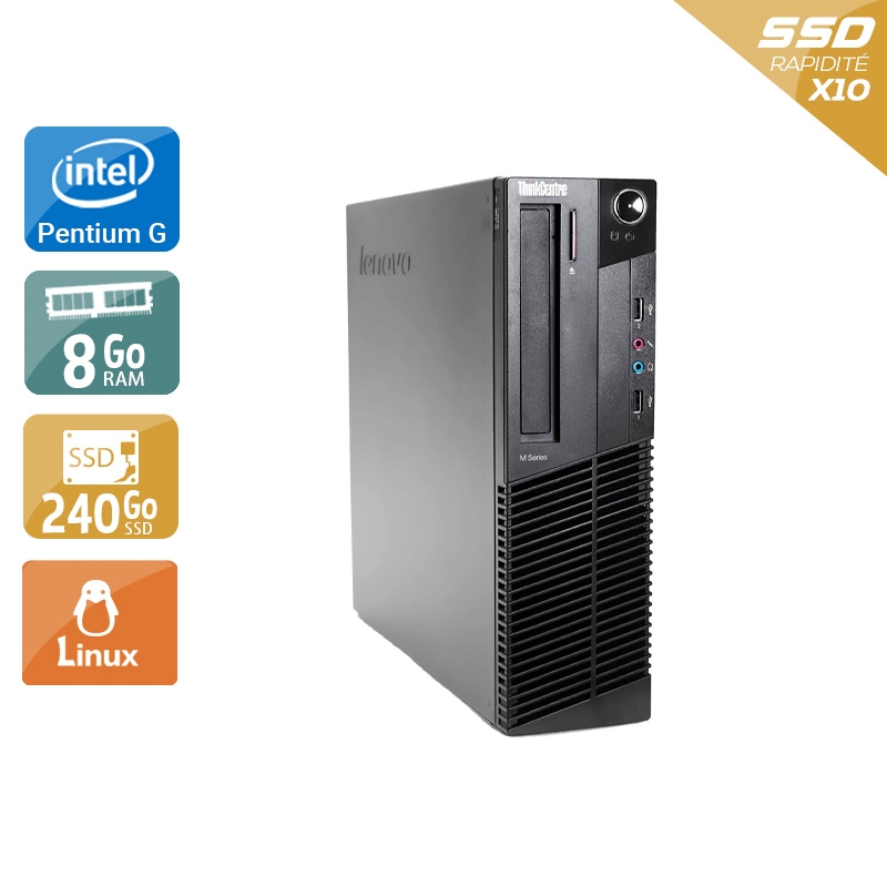 Lenovo ThinkCentre M82 SFF Pentium G Dual Core - 8Go RAM 240Go SSD Linux  Très bon étatOccasion certifiée reconditionnée Bon état -  reconditionné disponible sur Kiatoo