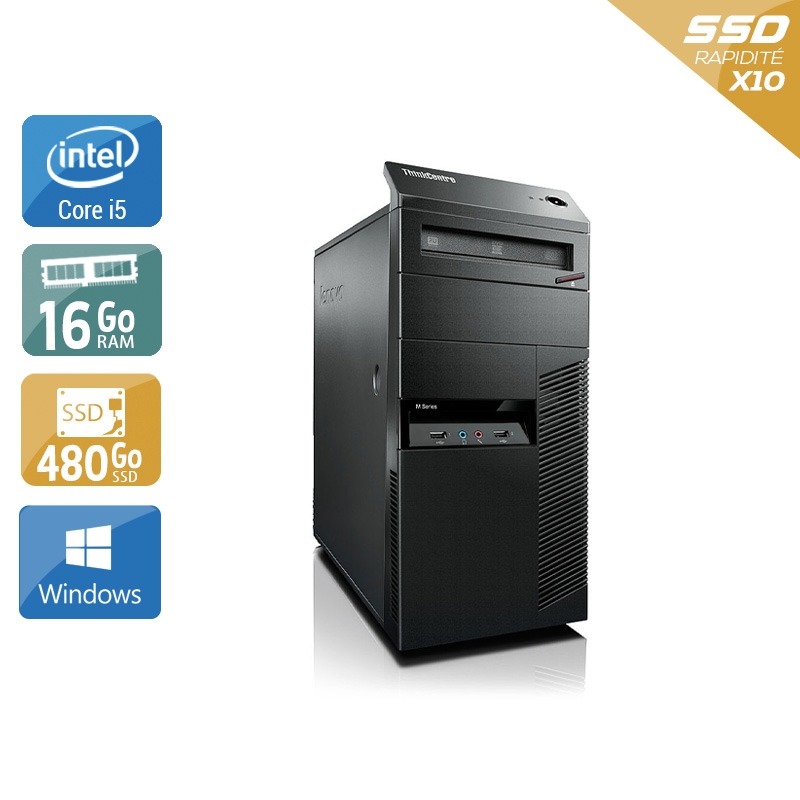 Lenovo ThinkCentre M90 Tower i5 - 16Go RAM 480Go SSD Windows 10  Bon étatOccasion certifiée reconditionnée Bon état -  reconditionné disponible sur Kiatoo