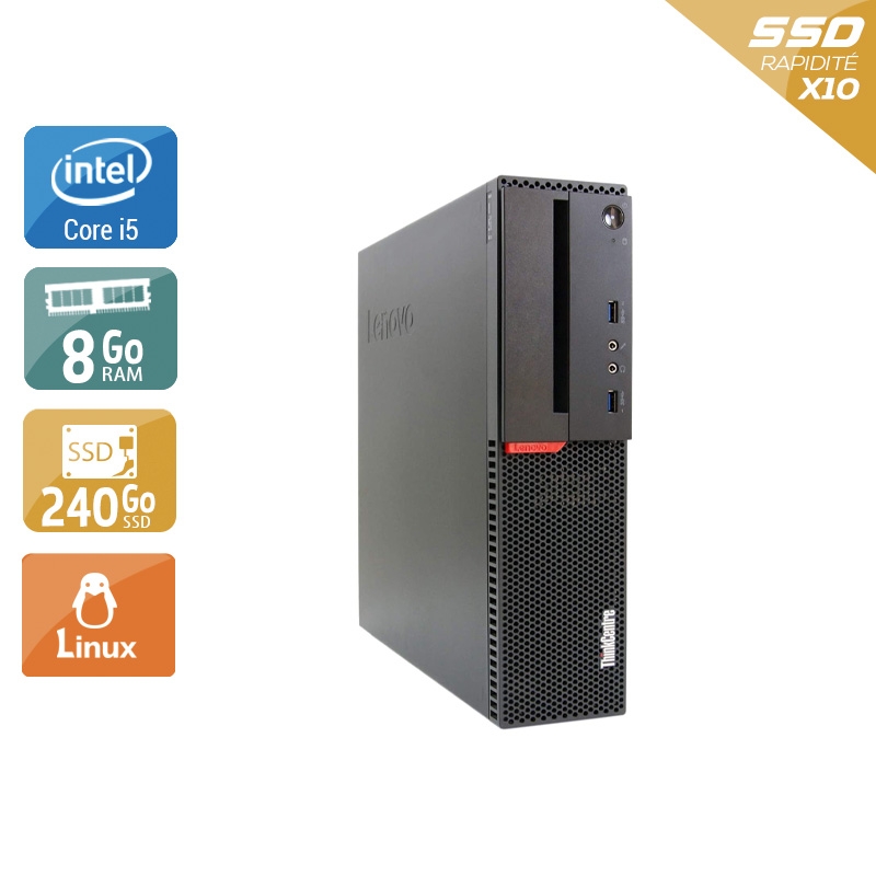 Lenovo ThinkCentre M900 SFF i5 Gen 6 8Go RAM 240Go SSD Linux