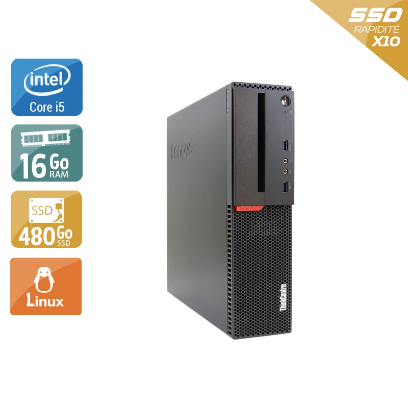Lenovo ThinkCentre M900 SFF i5 Gen 6 16Go RAM 480Go SSD Linux