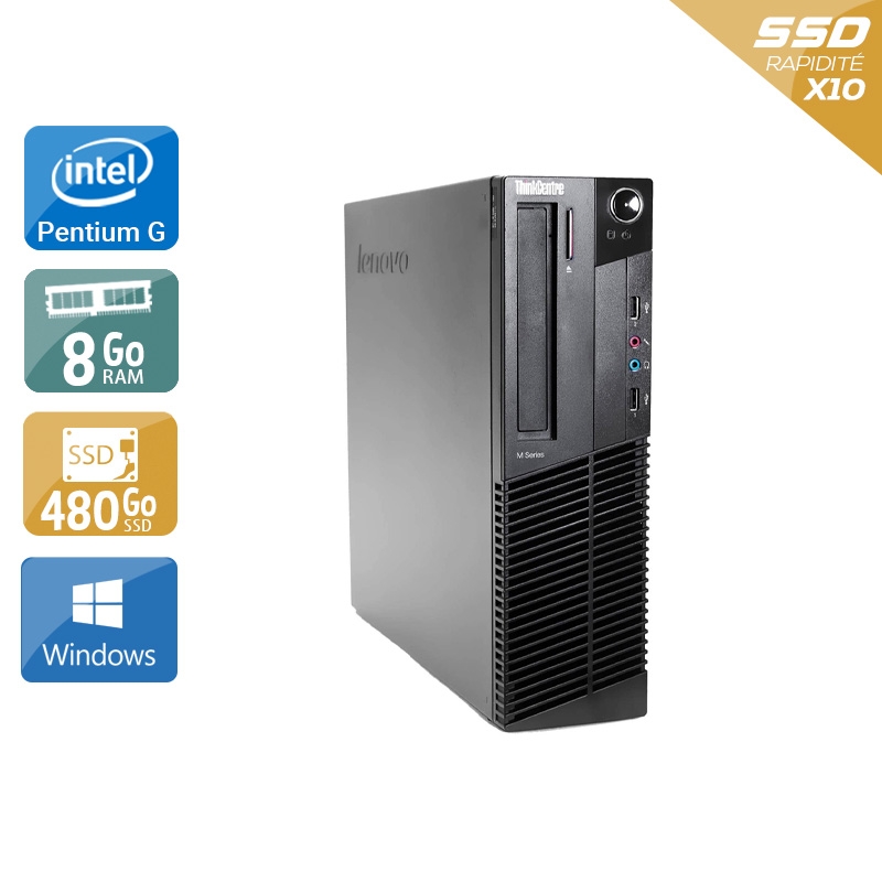 Lenovo ThinkCentre M91 SFF Pentium G Dual Core 8Go RAM 480Go SSD Windows 10
