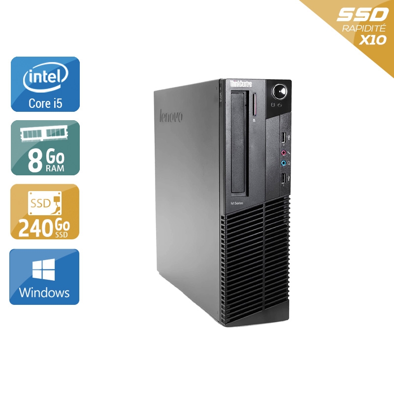 Lenovo ThinkCentre M91 SFF i5 - 8Go RAM 240Go SSD Windows 10  État correctOccasion certifiée reconditionnée Bon état -  reconditionné disponible sur Kiatoo
