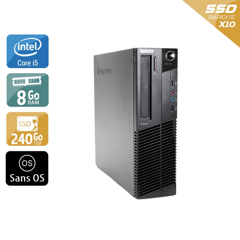 Lenovo ThinkCentre M92 SFF i5 - 8Go RAM 240Go SSD Sans OS  Bon étatOccasion certifiée reconditionnée Bon état -  reconditionné disponible sur Kiatoo