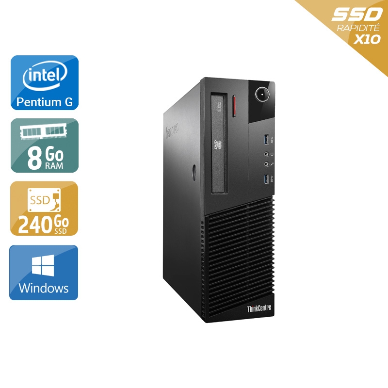 Lenovo ThinkCentre M93 SFF Pentium G Dual Core 8Go RAM 240Go SSD Windows 10