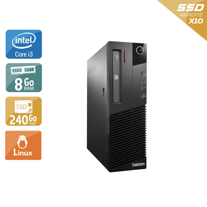 Lenovo ThinkCentre M93 SFF i3 8Go RAM 240Go SSD Linux