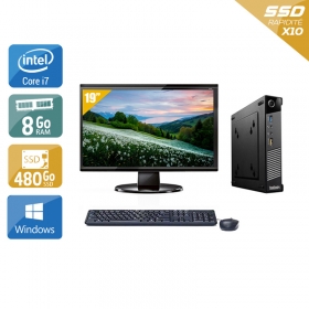 Lenovo ThinkCentre M73 Tiny i7 avec Écran 19 pouces 8Go RAM 480Go SSD Windows 10