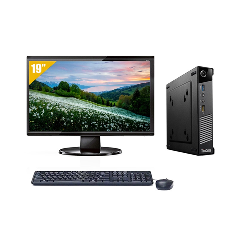 Lenovo ThinkCentre M73 Tiny i7 avec Écran 19 pouces 8Go RAM 240Go SSD Linux