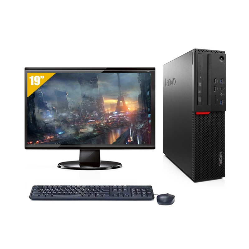 PC avec Écran Lenovo ThinkCentre M90 Tower i5 19 8Go RAM 240Go SSD Linux [Reconditionné : 239