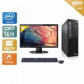 Lenovo ThinkCentre M81 SFF i5 avec Écran 19 pouces 16Go RAM 480Go SSD Linux