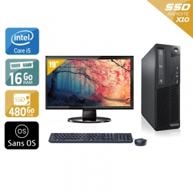 Lenovo ThinkCentre M81 SFF i5 avec Écran 19 pouces 16Go RAM 480Go SSD Sans OS