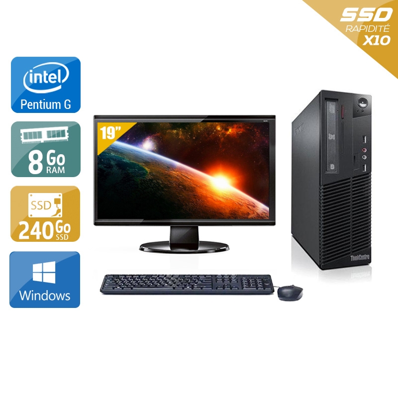 Acheter Lenovo ThinkCentre M81 SFF Pentium G Dual Core + Écran - 19'' 8Go RAM 240Go SSD Windows 10 Bon étatOccasion certifiée reconditionnée Bon état - 299,17 € Lenovo ThinkCentre M81 SFF Pentium G Dual Core + Écran - 19'' 8Go RAM 240Go SSD Windows 10 Bon étatOccasion certifiée reconditionnée Bon état - reconditionné disponible sur Kiatoo