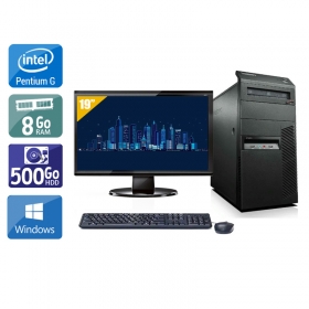 Lenovo ThinkCentre M81 Tower Pentium G Dual Core avec Écran 19 pouces 8Go RAM 500Go HDD Windows 10