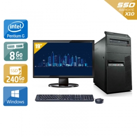 Lenovo ThinkCentre M81 Tower Pentium G Dual Core avec Écran 19 pouces 8Go RAM 240Go SSD Windows 10