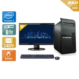 Lenovo ThinkCentre M81 Tower Pentium G Dual Core avec Écran 19 pouces 8Go RAM 240Go SSD Linux