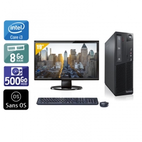 Lenovo ThinkCentre M82 SFF i3 avec Écran 19 pouces 8Go RAM 500Go HDD Sans OS