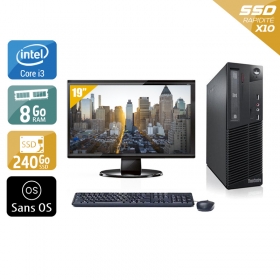 Lenovo ThinkCentre M82 SFF i3 avec Écran 19 pouces 8Go RAM 240Go SSD Sans OS