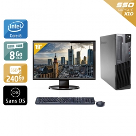 Lenovo ThinkCentre M83 SFF i5 avec Écran 19 pouces 8Go RAM 240Go SSD Sans OS