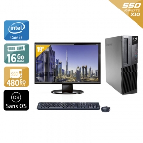 Lenovo ThinkCentre M83 SFF i7 avec Écran 19 pouces 16Go RAM 480Go SSD Sans OS
