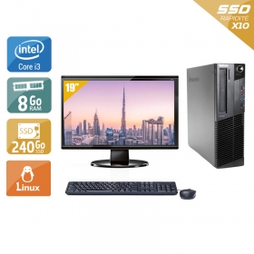 Lenovo ThinkCentre M90 SFF i3 avec Écran 19 pouces 8Go RAM 240Go SSD Linux