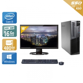 Lenovo ThinkCentre M90 SFF i5 avec Écran 19 pouces 16Go RAM 480Go SSD Windows 10