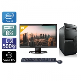 Lenovo ThinkCentre M90 Tower i5 avec Écran 19 pouces 8Go RAM 500Go HDD Sans OS