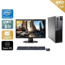 Lenovo ThinkCentre M91 SFF Pentium G Dual Core avec Écran 19 pouces 8Go RAM 240Go SSD Sans OS