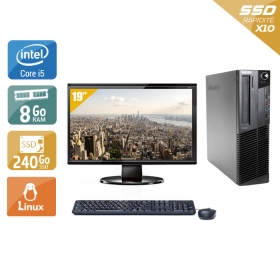 Lenovo ThinkCentre M91 SFF i5 avec Écran 19 pouces 8Go RAM 240Go SSD Linux