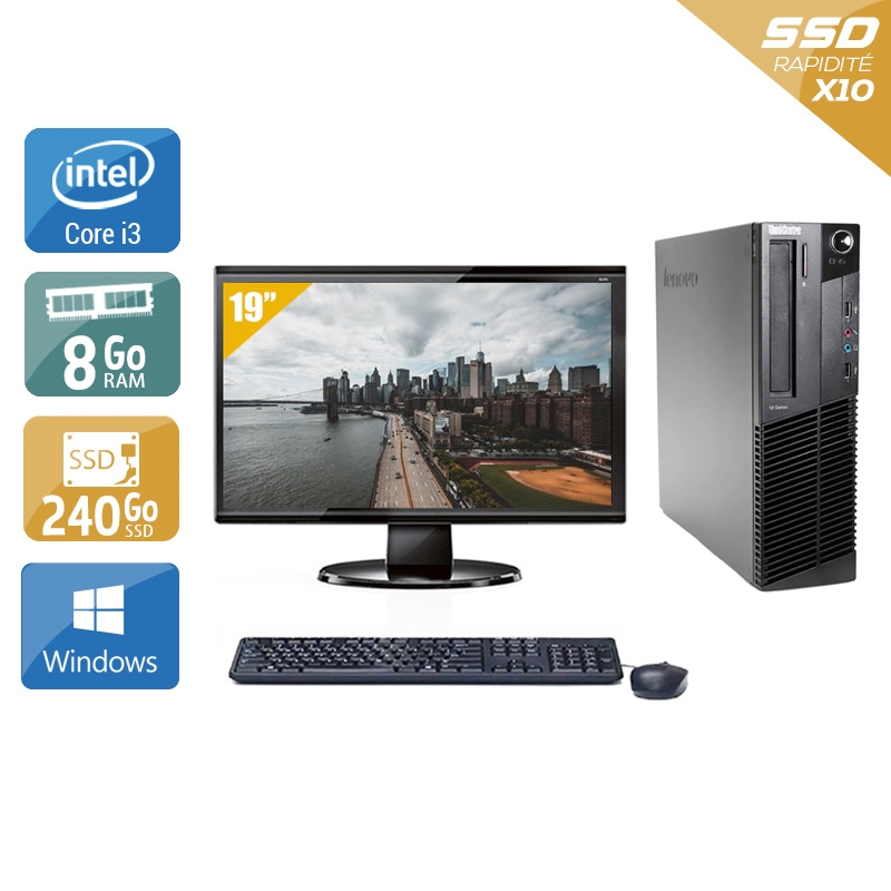 Acheter Lenovo ThinkCentre M92 SFF i3 + Écran - 19'' 8Go RAM 240Go SSD Windows 10 Bon étatOccasion certifiée reconditionnée Bon état - 224,17 € Lenovo ThinkCentre M92 SFF i3 + Écran - 19'' 8Go RAM 240Go SSD Windows 10 Bon étatOccasion certifiée reconditionnée Bon état - reconditionné disponible sur Kiatoo