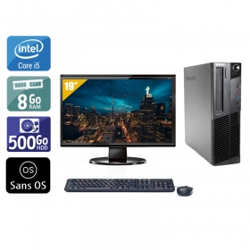 Lenovo ThinkCentre M92 SFF i5 avec Écran 19 pouces 8Go RAM 500Go HDD Sans OS