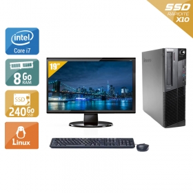 Lenovo ThinkCentre M92 SFF i7 avec Écran 19 pouces 8Go RAM 240Go SSD Linux