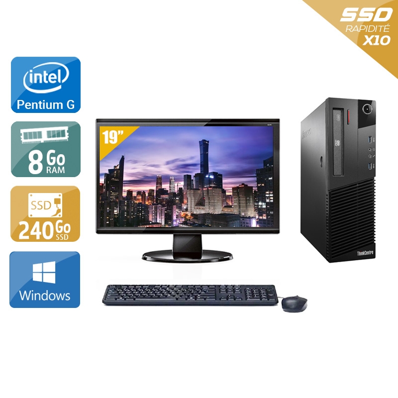 Acheter Lenovo ThinkCentre M93 SFF Pentium G Dual Core + Écran - 19'' 8Go RAM 240Go SSD Windows 10 Bon étatOccasion certifiée reconditionnée Bon état - 299,17 € Lenovo ThinkCentre M93 SFF Pentium G Dual Core + Écran - 19'' 8Go RAM 240Go SSD Windows 10 Bon étatOccasion certifiée reconditionnée Bon état - reconditionné disponible sur Kiatoo